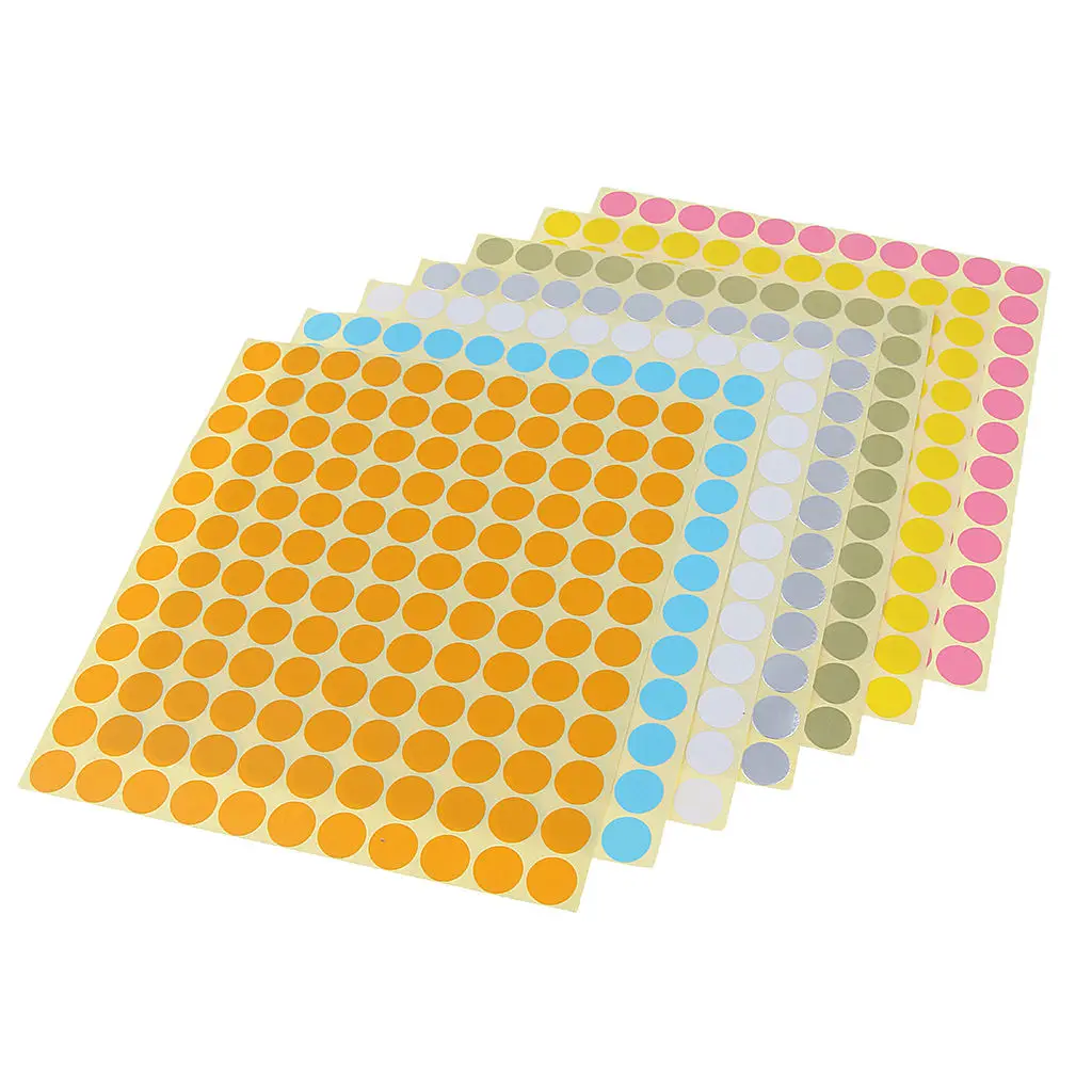 7 Sheets Labels Bottle Caps Writing Colors Paper Home Accessory