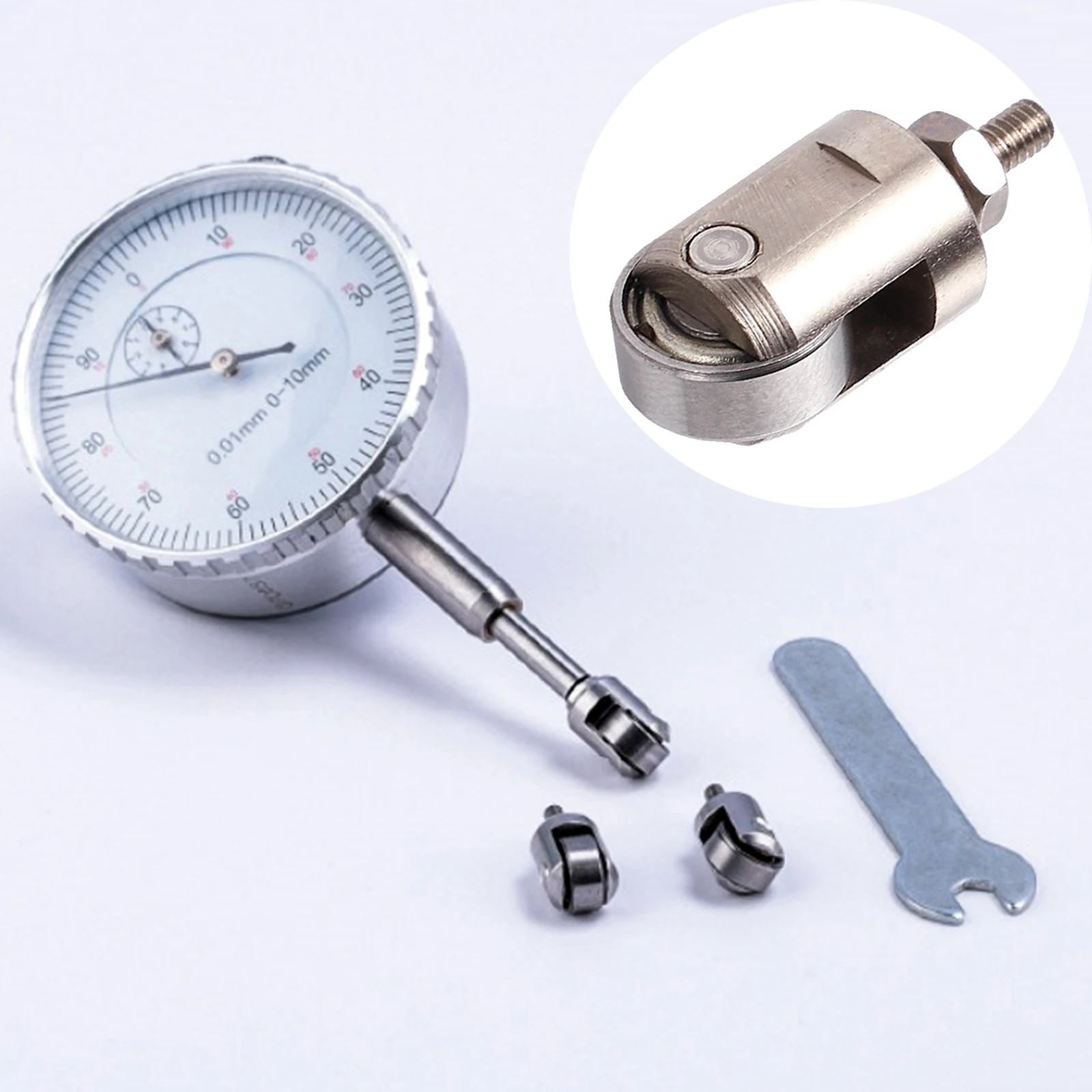 Roller Contact Point for Dial Indicator Roller Depth Gauge Tool 10mm Diameter M2.5 Thread Wheel with Check Nut Bike Rim Tester