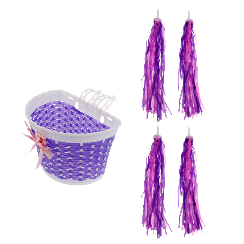 Bike Bicycle Basket Front Decoration + Streamers Handlebar Handle Bar Tassels, Child Bike Accessories Bike Bicycle Basket Front Decoration + Streamers Handlebar Handle Bar Tassels, Child Bike Accessories