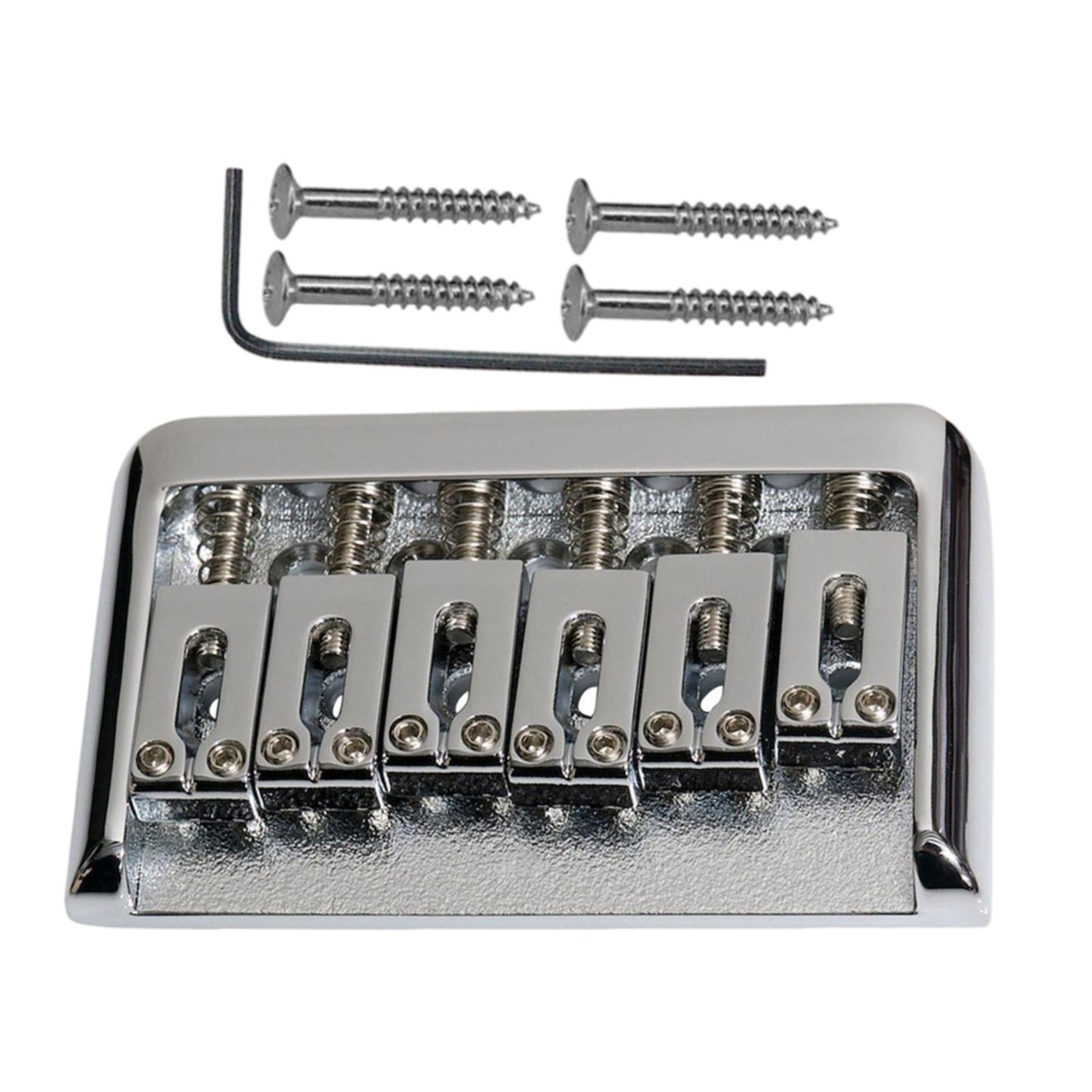 Guitar Hardtail Bridge Saddle with Wrench Screws for 6 String Electric Guitar Parts Chrome Guitar Hardtail Bridge Saddle with Wrench Screws for 6 String Electric Guitar Parts Chrome