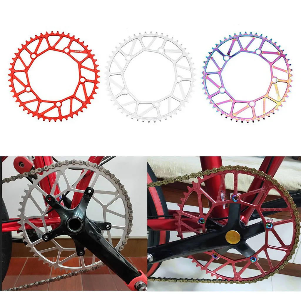 Single Chainring 130 BCD Bike Chain Ring Narrow Wide 9 10 11 Speed Folding Bicycle Chainwheel 3 Colors 6 Sizes