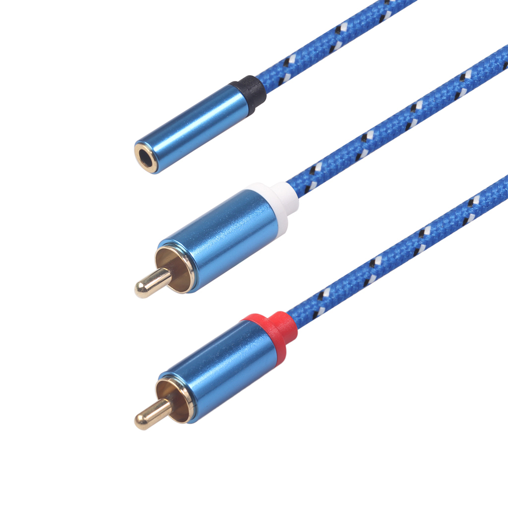 3.5mm Stereo Audio Female to 2 RCA Male Connectors Line 40cm blue 3610F-04 3.5mm Stereo Audio Female to 2 RCA Male Connectors Line 40cm blue 3610F-04