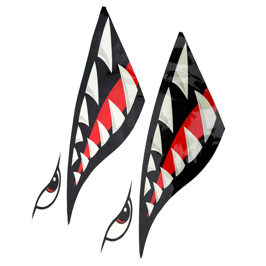 dolity 2 Pieces Shark Teeth Mouth Decal Stickers for Kayak Canoe Dinghy Boat Waterproof Strong Durable dolity 2 Pieces Shark Teeth Mouth Decal Stickers for Kayak Canoe Dinghy Boat Waterproof Strong Durable