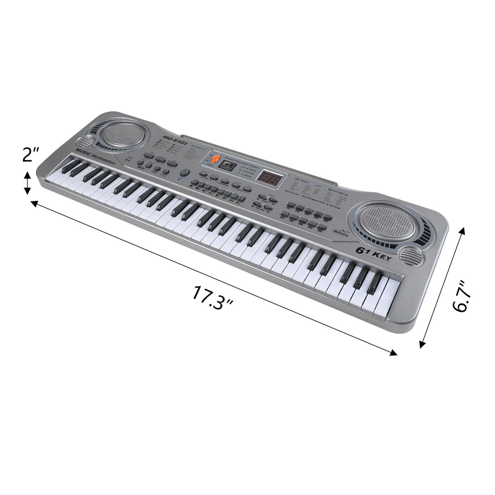 61 Keys Electronic Piano Keyboard Digital Piano Organ Music Instrument w/ Microphone Educational Toys for Beginners Adults Kids