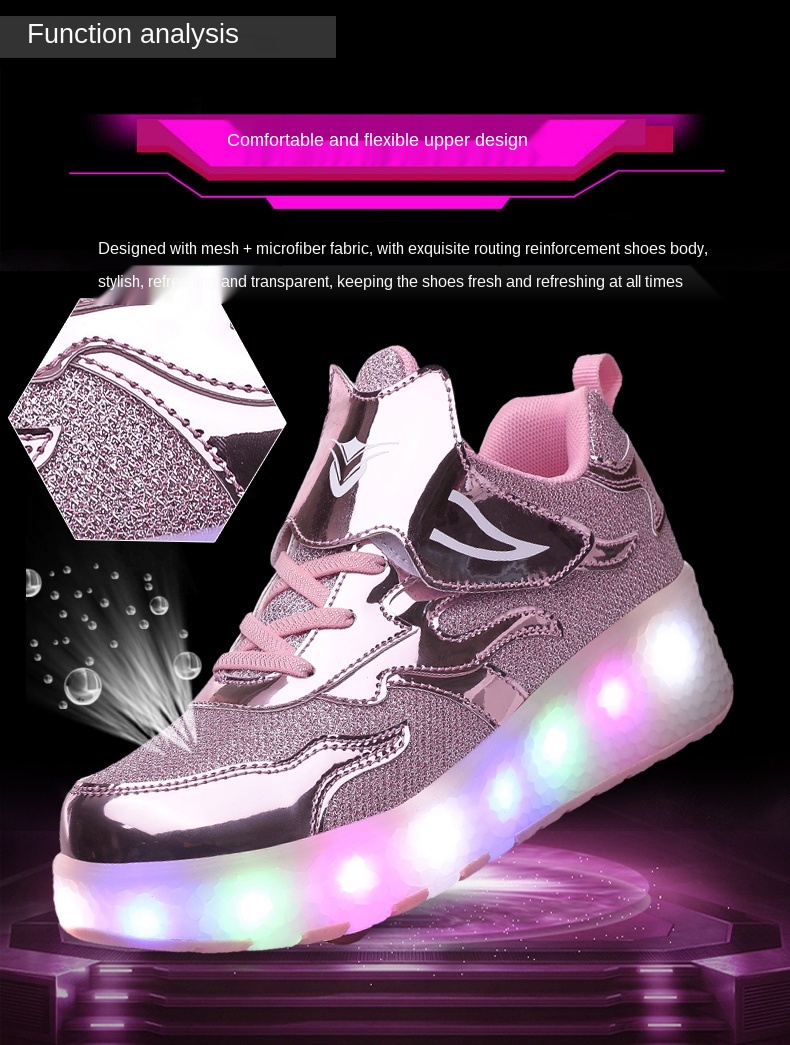 New Roller Skating Shoes, Double-Wheeled Luminous Sneakers, Colorful Luminous Shoes, Children's Roller Skating Sneakers,Heelys New Roller Skating Shoes, Double-Wheeled Luminous Sneakers, Colorful Luminous Shoes, Children's Roller Skating Sneakers,Heelys