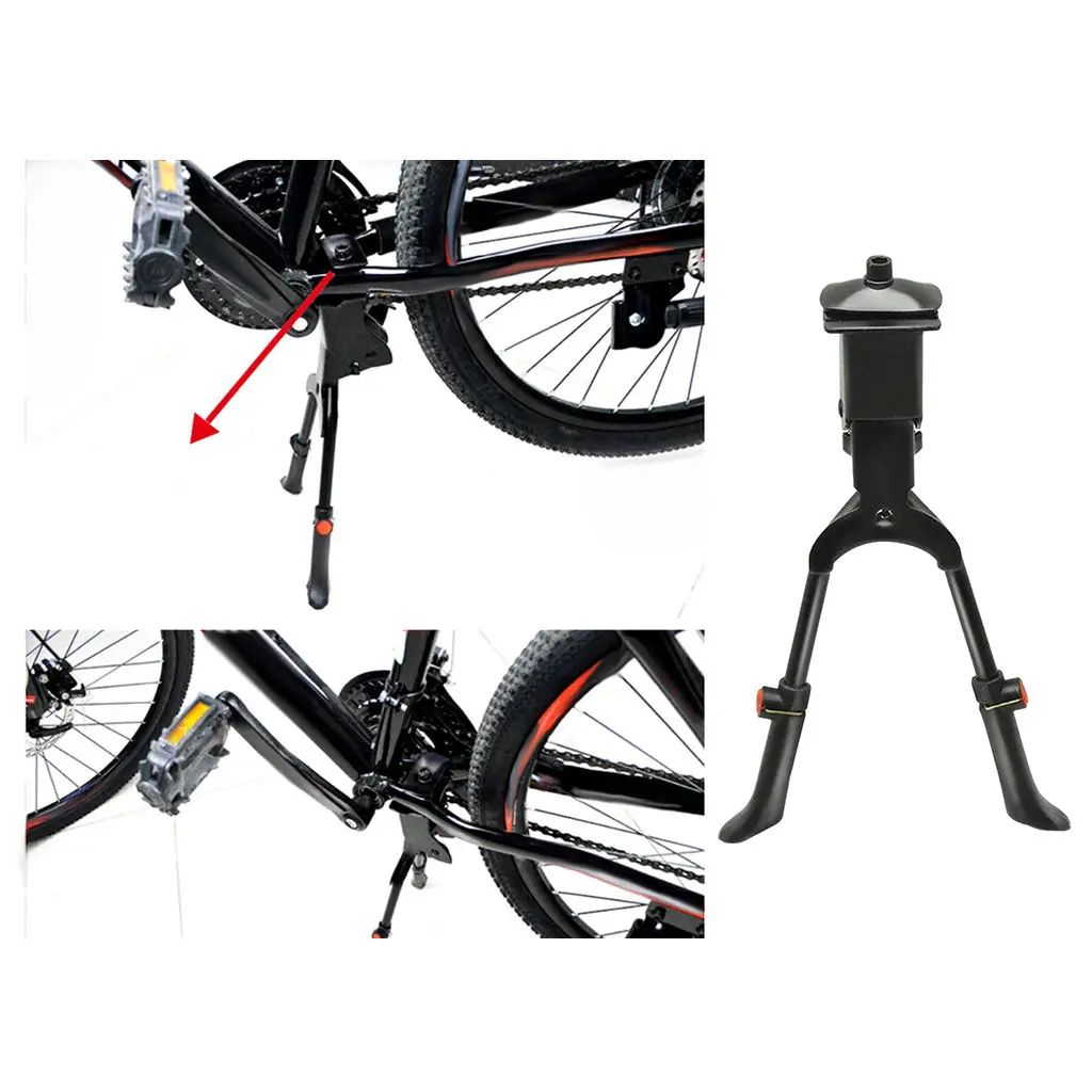 2 Legs Stand Center Mount Double Leg Parking Rack Bike Kickstand Adjust Height fits most 26