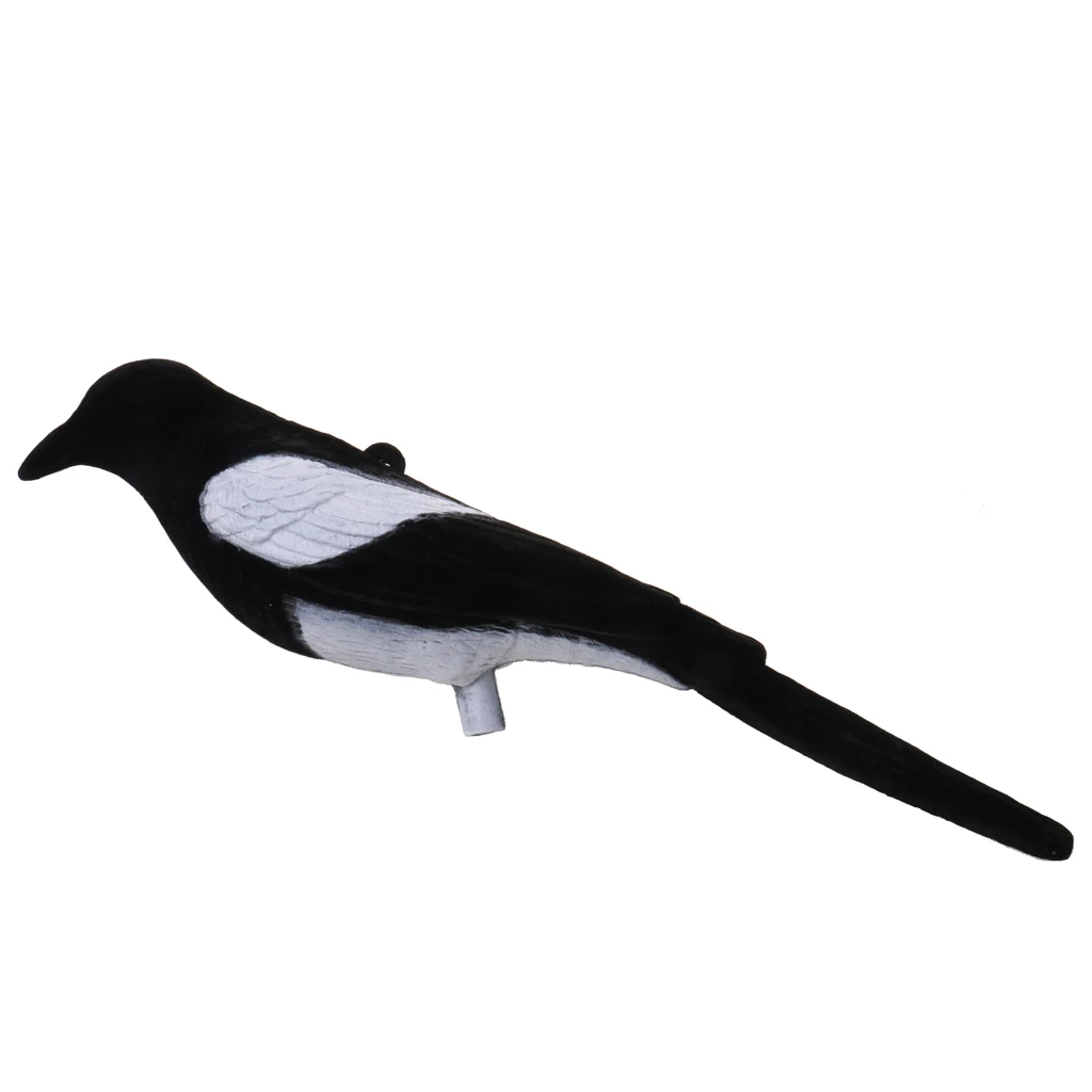 1 Pc Flocked Magpie Full Body Size Bird Hunting Decoys For Larsen Trap Cage Decoy Hunting Shooting Decoying Accessories Garden