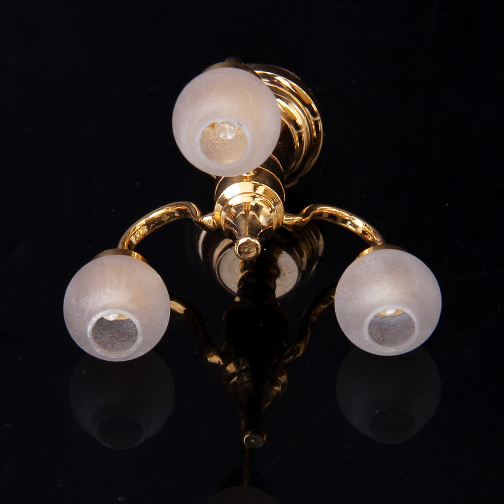 1/12 Dollhouse Chandelier Miniature Lighting LED Battery Ceiling Light Decor 1/12 Dollhouse Chandelier Miniature Lighting LED Battery Ceiling Light Decor