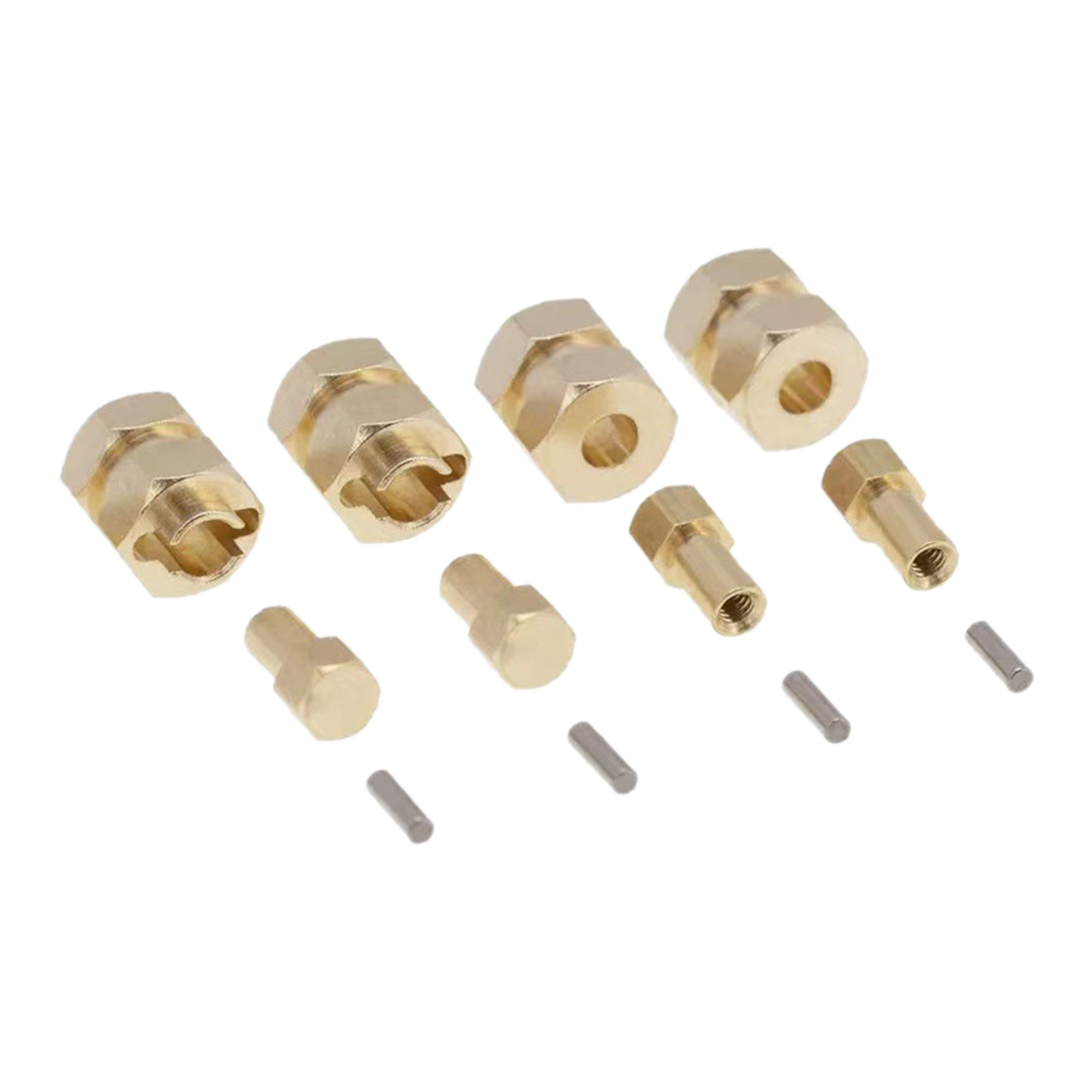 4Pcs Brass Extended 7mm Hex Wheel Hubs Extension Adaptor for AXIAL SCX24 4Pcs Brass Extended 7mm Hex Wheel Hubs Extension Adaptor for AXIAL SCX24