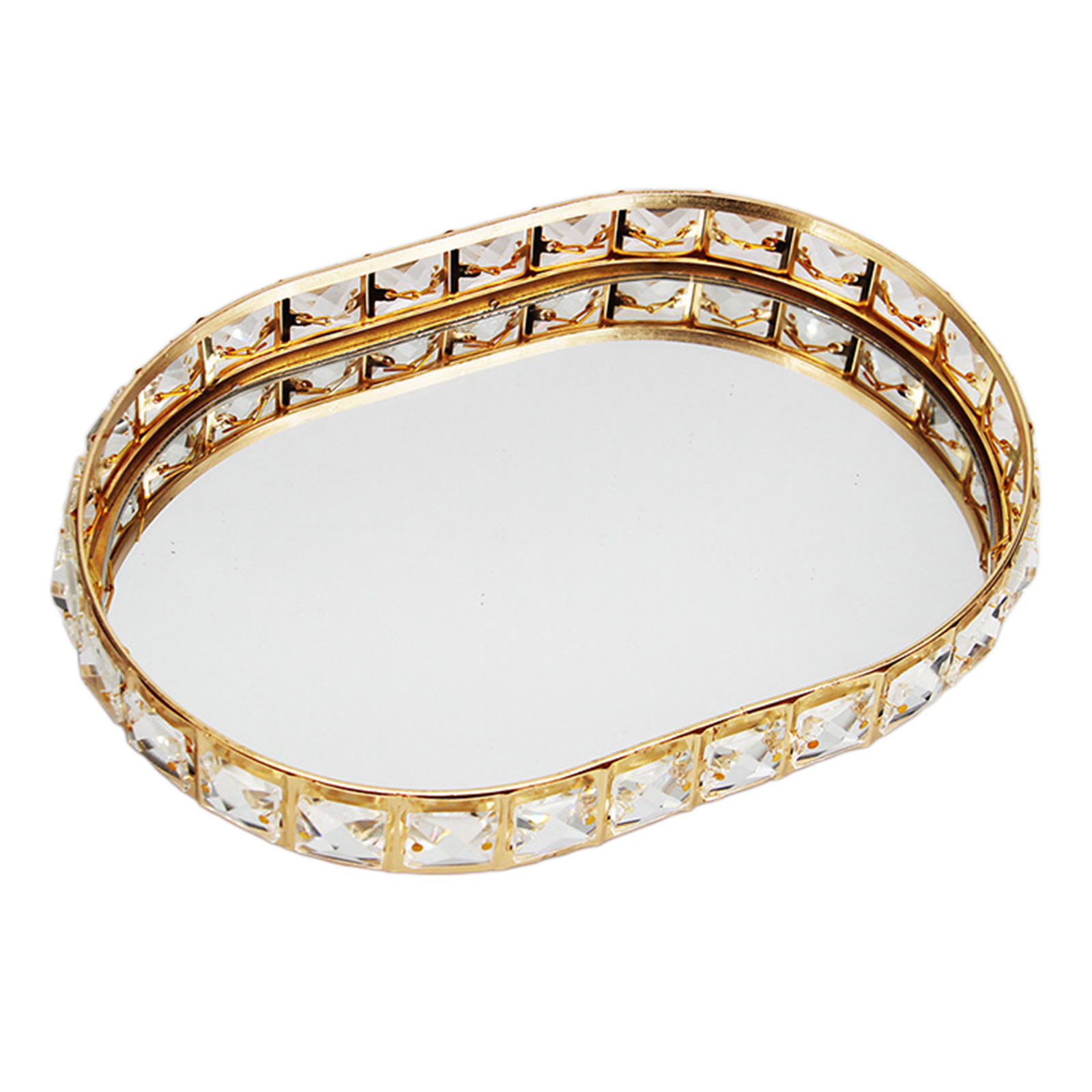 Golden Jewelry Storage Box Tray Glass Mirrored Crystal Cosmetic Make Up Organizer Home Decoration Desktop Plate Tray Golden Jewelry Storage Box Tray Glass Mirrored Crystal Cosmetic Make Up Organizer Home Decoration Desktop Plate Tray