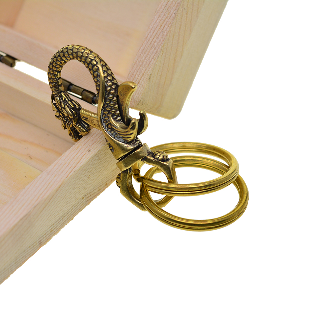 Handmade Brass Dragon Swivel Lobster Clasps Keychain & 2Pcs 32mm Key Rings Handmade Brass Dragon Swivel Lobster Clasps Keychain & 2Pcs 32mm Key Rings