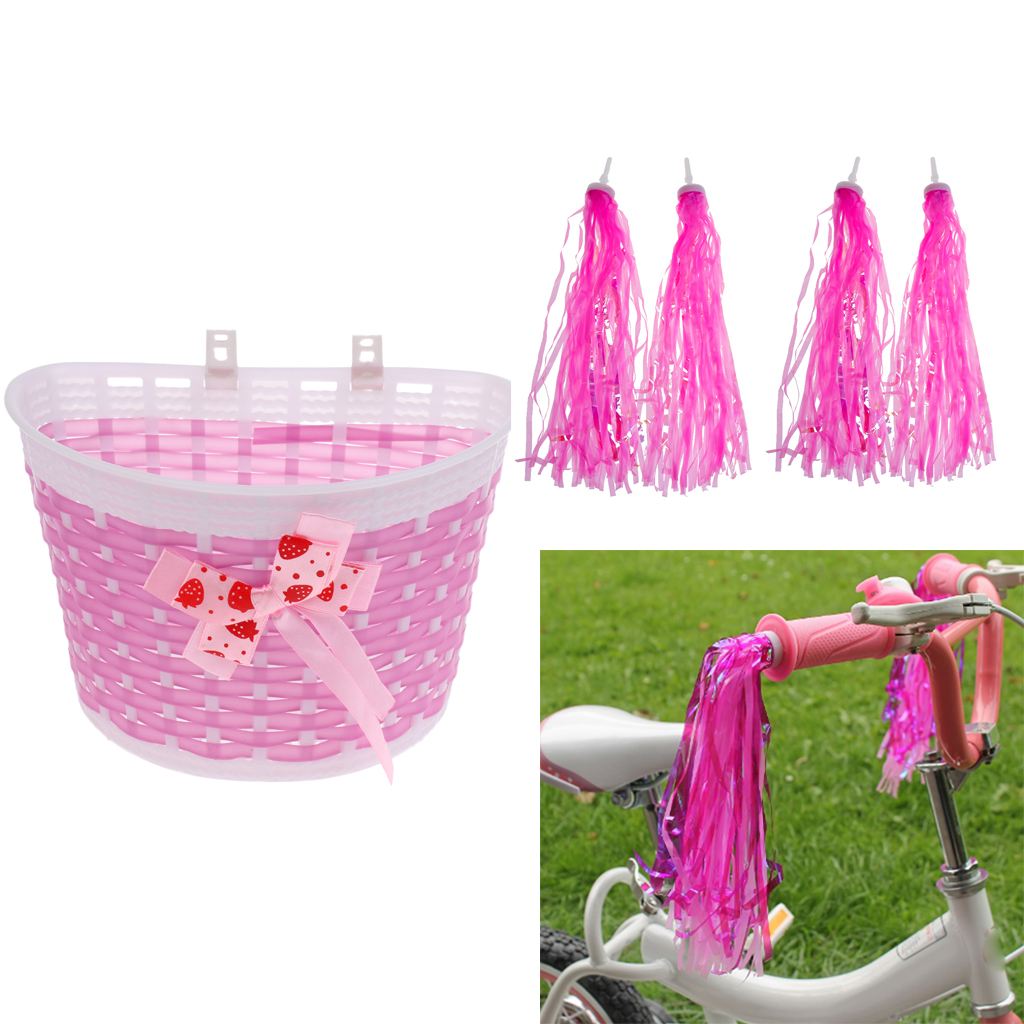 Bike Bicycle Basket Front Decoration + Streamers Handlebar Handle Bar Tassels, Child Bike Accessories Bike Bicycle Basket Front Decoration + Streamers Handlebar Handle Bar Tassels, Child Bike Accessories