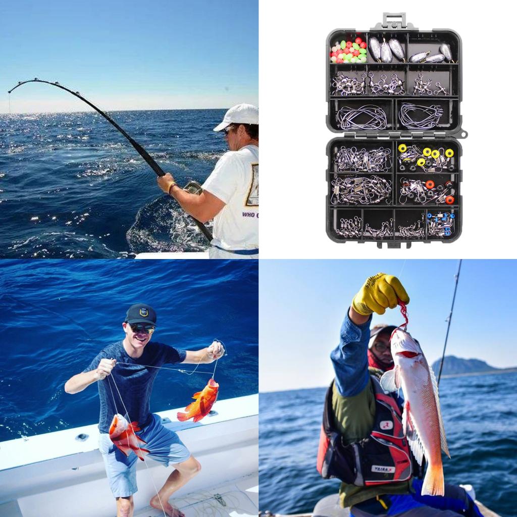 160/187pcs Fishing Accessories Kit Jig Hooks Fishing Set Swivel Slides Rolling Swivels Fishing Bead with Waterproof Tackle Box 160/187pcs Fishing Accessories Kit Jig Hooks Fishing Set Swivel Slides Rolling Swivels Fishing Bead with Waterproof Tackle Box