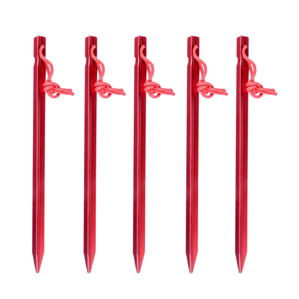 5Pcs/set Heavy Duty Tent Pegs Camping Aluminum Alloy Ground Nail With Rope 5Pcs/set Heavy Duty Tent Pegs Camping Aluminum Alloy Ground Nail With Rope