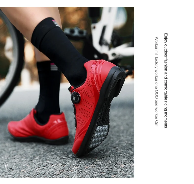 Buty rowerowe szosowe pomarańczowe damskie SPD MTB antypoślizgowe, samoblokujące, profesjonalne, unisex - Wianko - 43