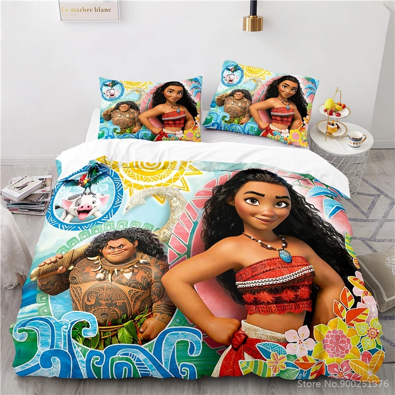 Disney Cartoon Moana - Zestaw pościeli Queen/King na pościel 3D + poszewki na poduszki (Duże rozmiary) - Dla dzieci i dorosłych - Wianko - 9