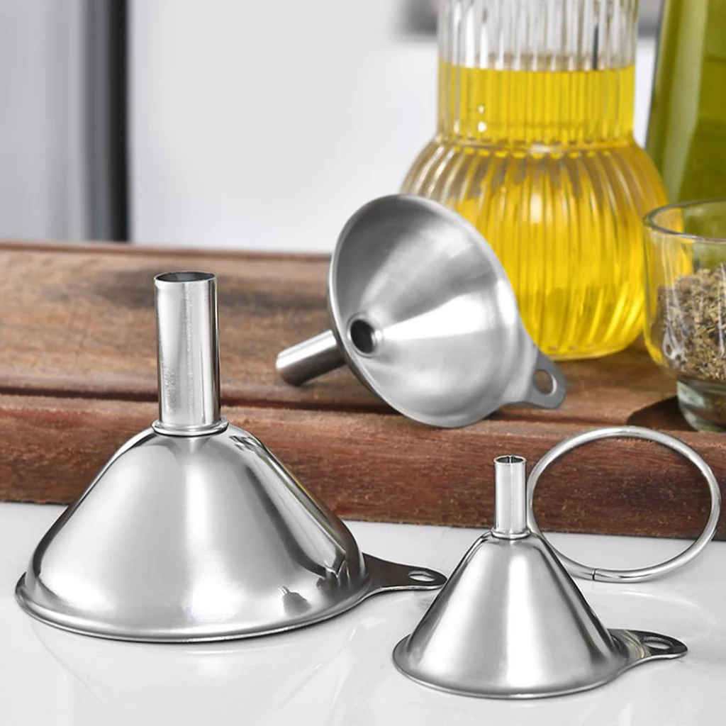 Mini Funnels Set 3 Piece Kitchen Funnel for Cooking Condiments Liquid