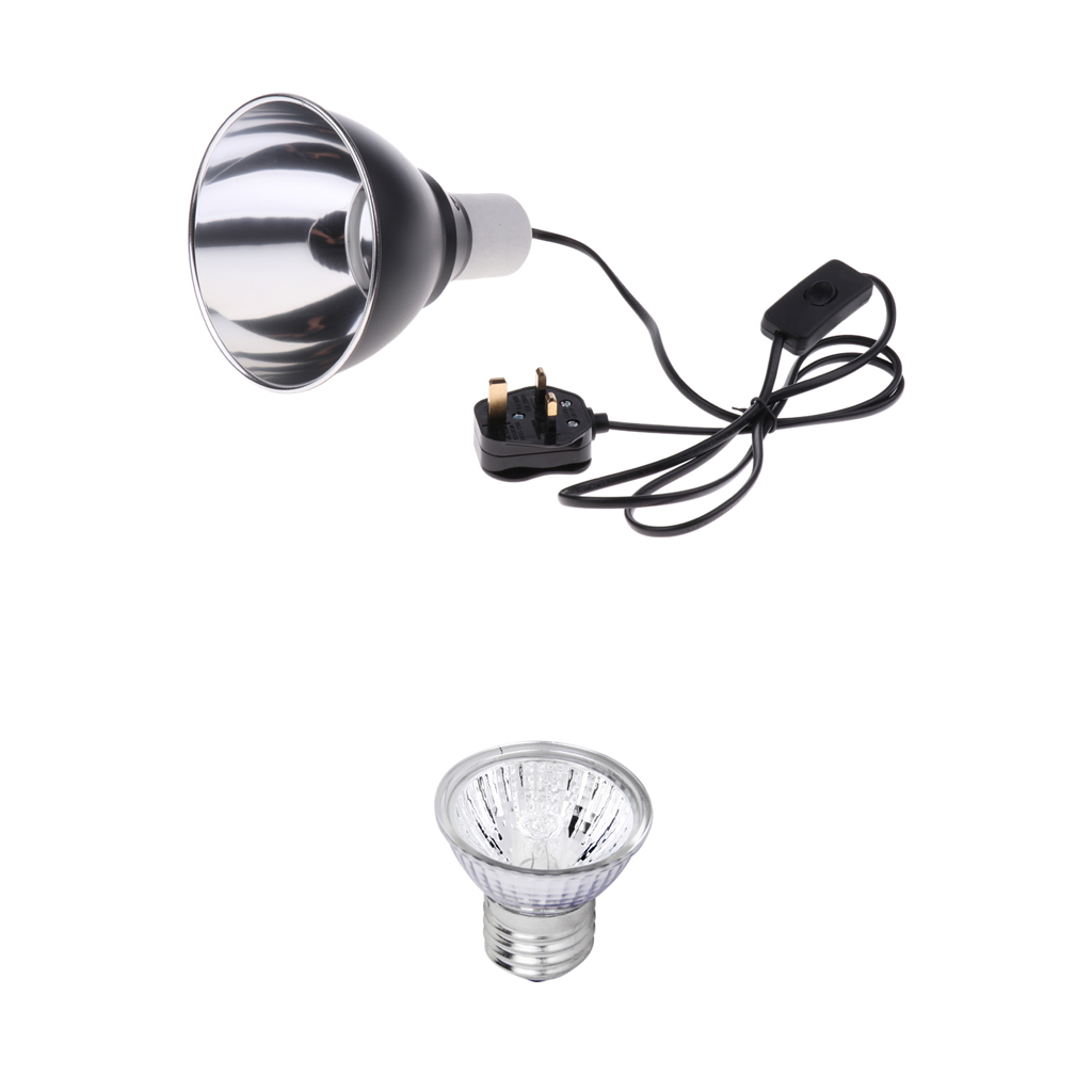 E27 50W Reptile Halogen Light Bulb UVA UVB + Dome Lamp Holder UK Plug 220V E27 50W Reptile Halogen Light Bulb UVA UVB + Dome Lamp Holder UK Plug 220V