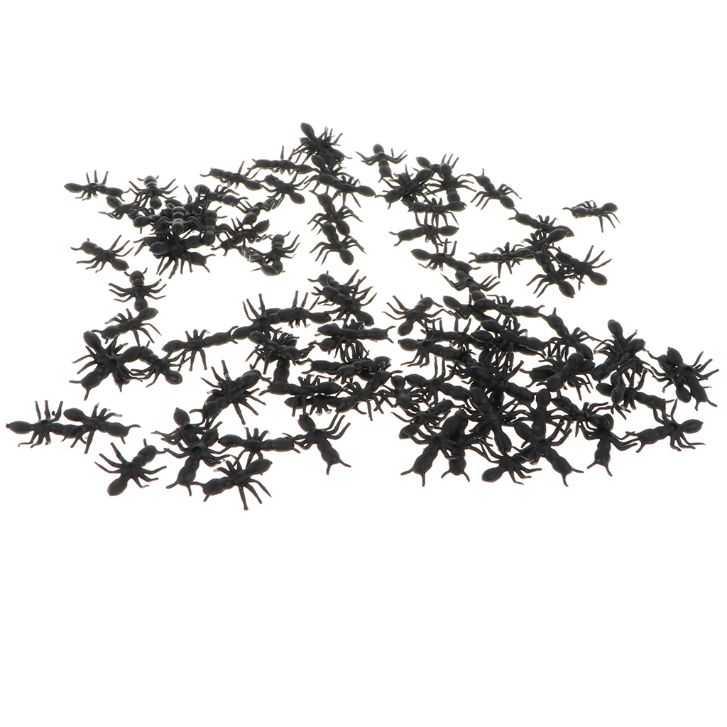 100 Piece Plastic Mixed Color Realistic Fake Ants Model Figure Set Kids Toy for Halloween Party Decorations Christmas Party