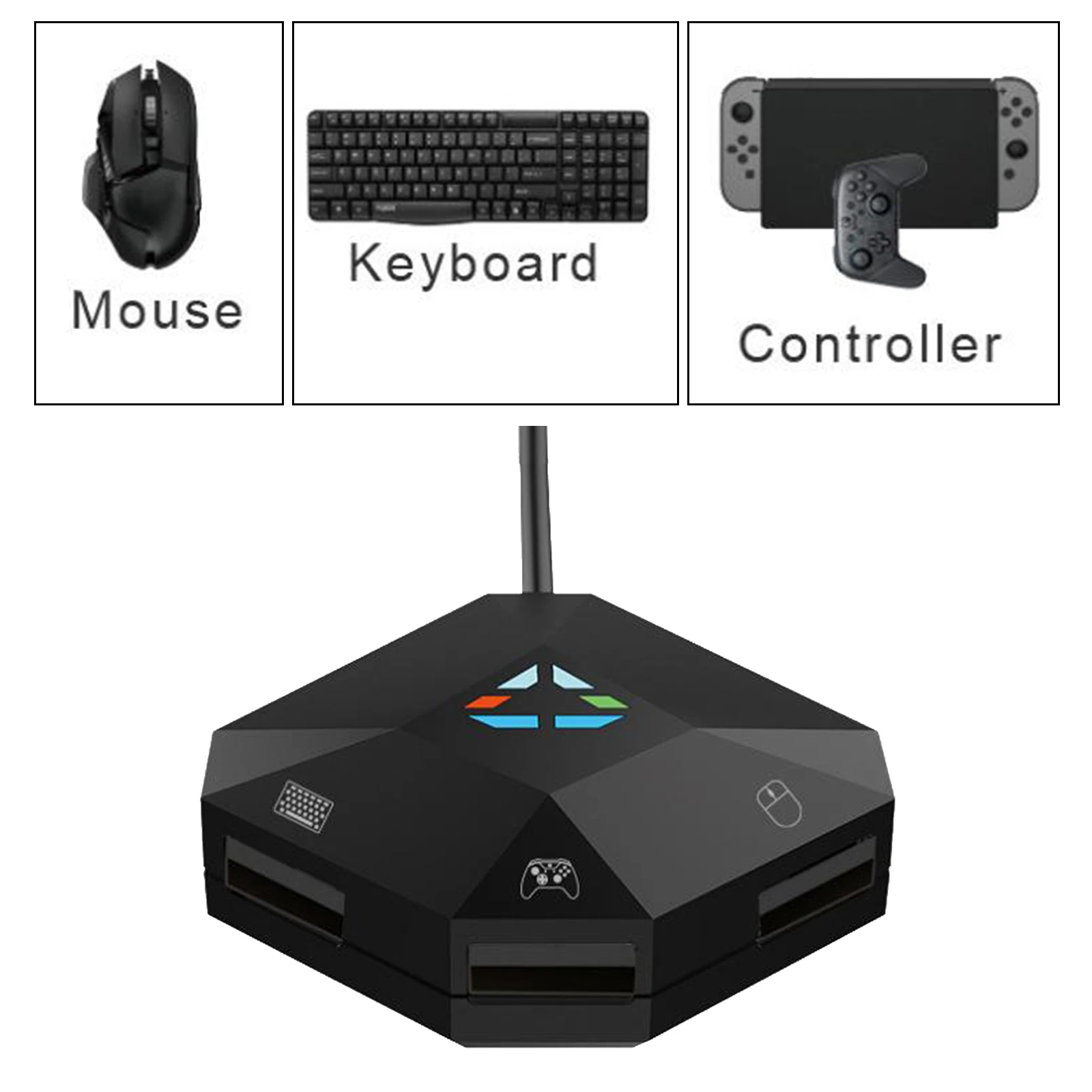 Keyboard with Mouse Converter Adapter fits for N-Switch etc. Gaming Console, Easy to Use, Plug And Play