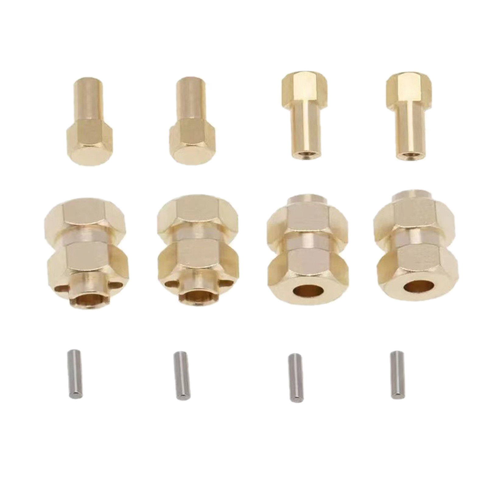 4Pcs Brass Extended 7mm Hex Wheel Hubs Extension Adaptor for AXIAL SCX24 4Pcs Brass Extended 7mm Hex Wheel Hubs Extension Adaptor for AXIAL SCX24