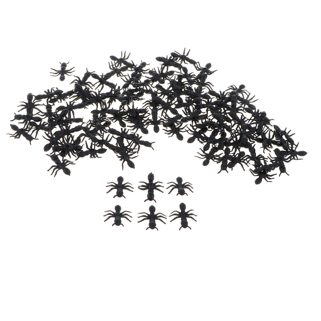 100 Piece Plastic Mixed Color Realistic Fake Ants Model Figure Set Kids Toy for Halloween Party Decorations Christmas Party