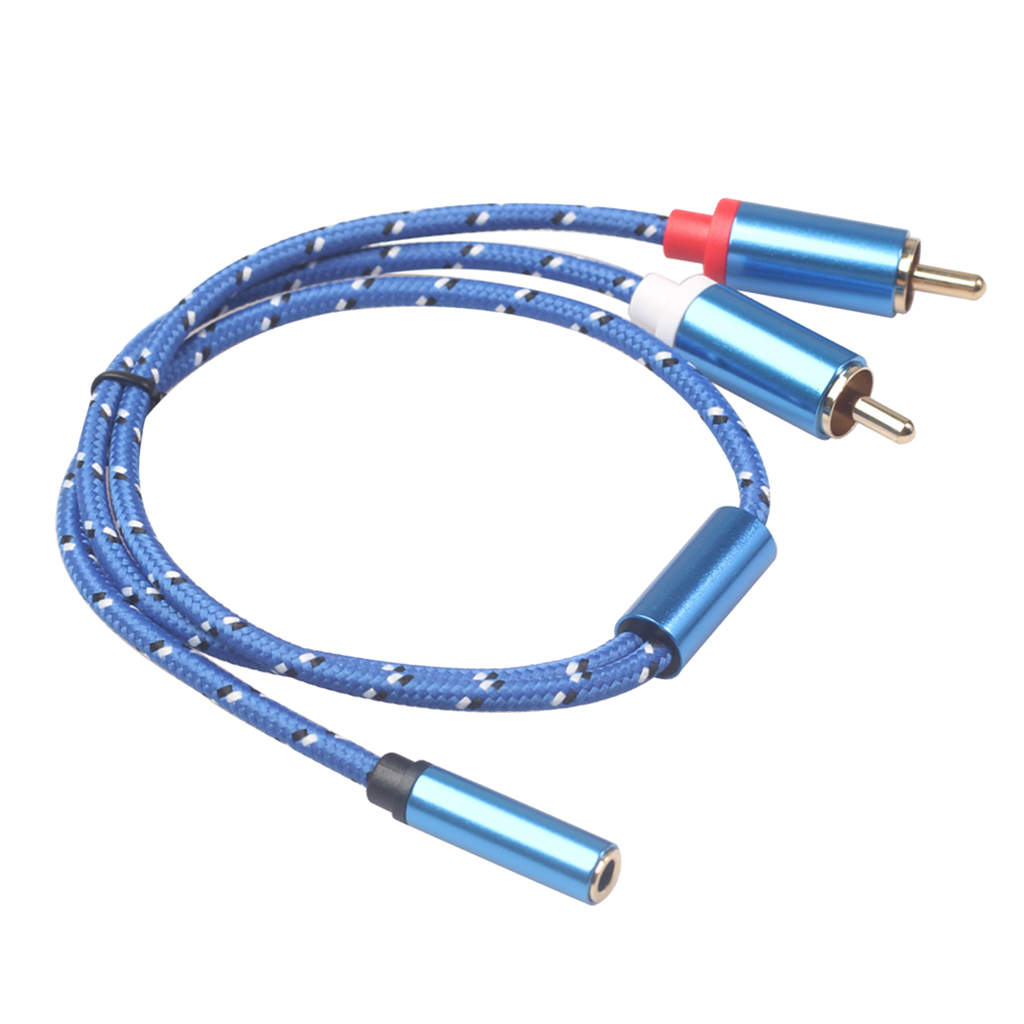 3.5mm Stereo Audio Female to 2 RCA Male Connectors Line 40cm blue 3610F-04 3.5mm Stereo Audio Female to 2 RCA Male Connectors Line 40cm blue 3610F-04