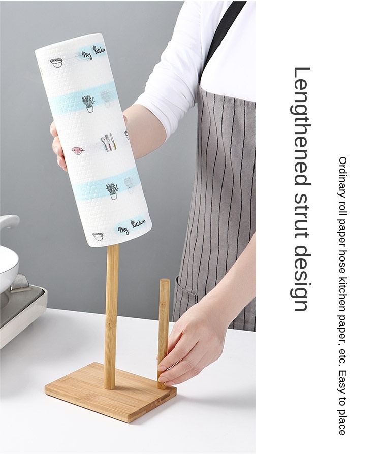 Generic Kitchen Paper Towel Rack Beech Wood Roll Paper Holder Kitchen