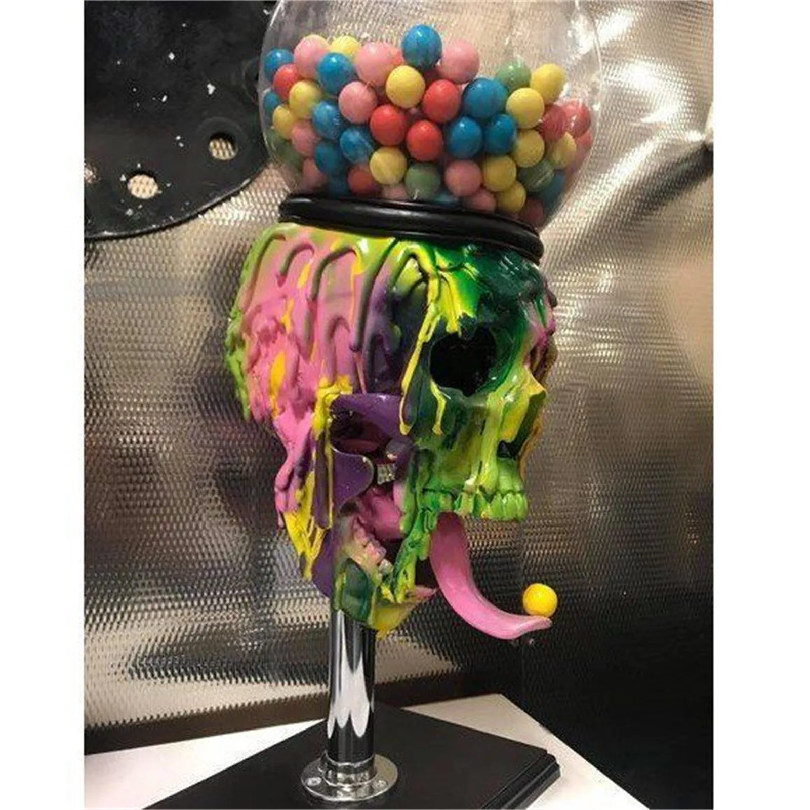 Halloweenowy pojemnik na cukierki w kształcie szkieletów z gumą balonową - Wianko - 6