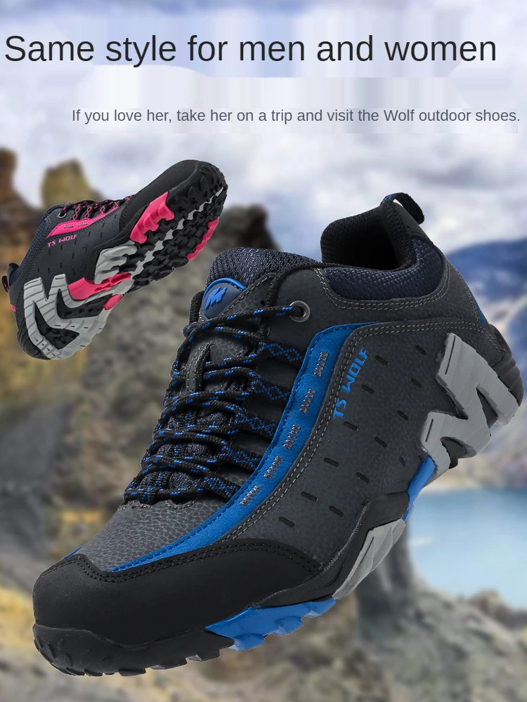 Lekkie męskie buty trekkingowe turystyczne z wodoodporną odkrytą konstrukcją i oddychającą membraną antypoślizgowe - Wianko - 3