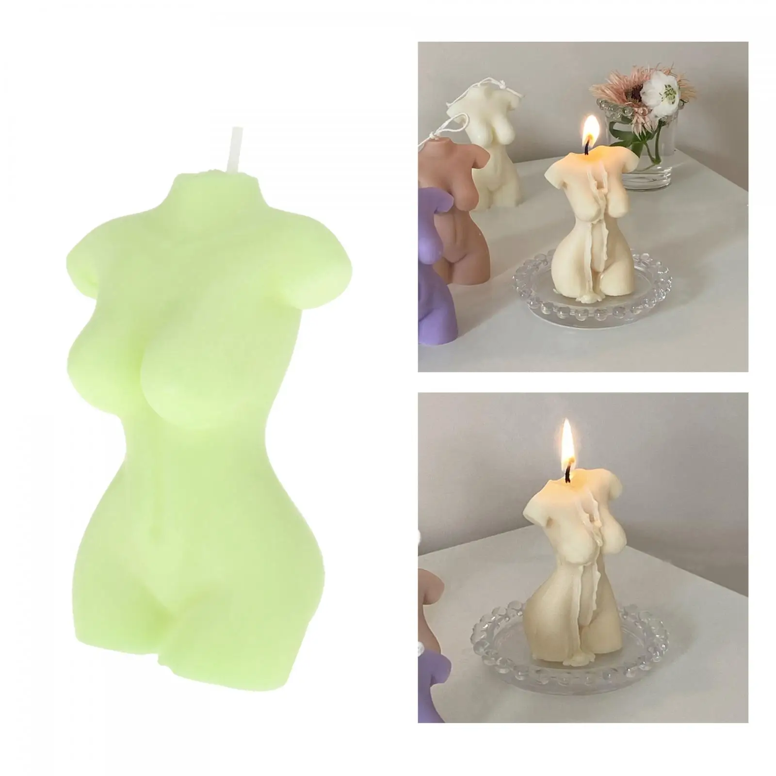 3D Naked Candle Wax Statue Bulk Art Female Body Candle Woman Torso Candle Body Shape Bedroom Fragrance Photo Props Home Decor