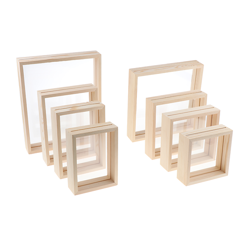 Home Living Room Creative double-sided glass specimen transparent wooden frame 9.9 x 13.7cm Home Living Room Creative double-sided glass specimen transparent wooden frame 9.9 x 13.7cm