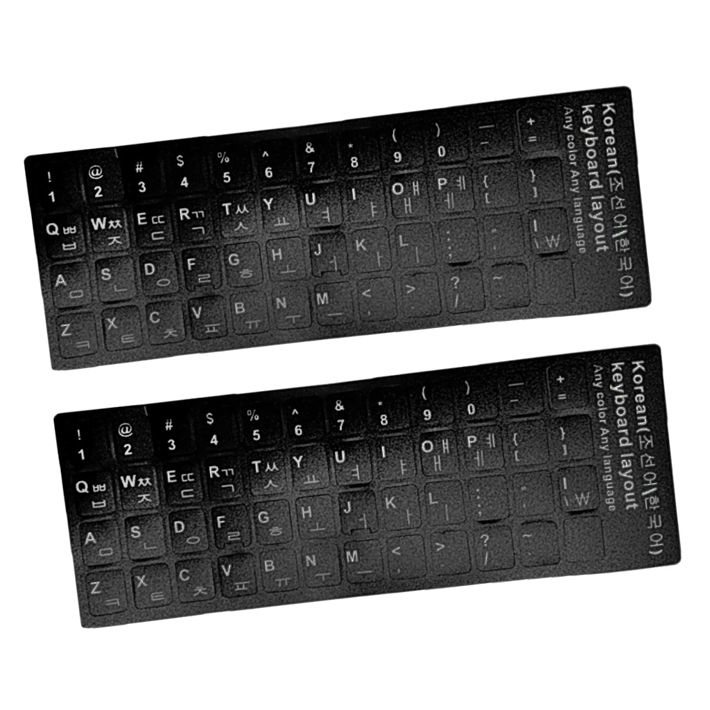 prettyia 2x Korean White Letter Keyboard Stickers prettyia 2x Korean White Letter Keyboard Stickers
