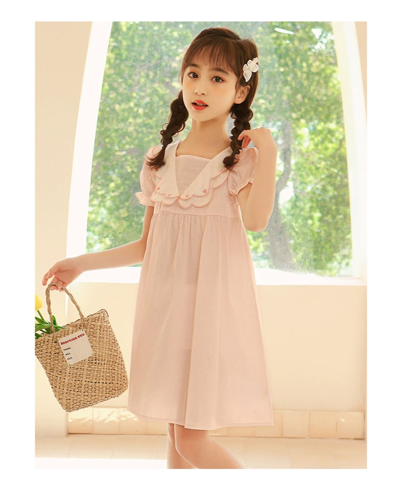 Letnia sukienka dla dziewczynek różowa elegancka księżniczki plaża dziecięca 6-16 lat - Wianko - 3