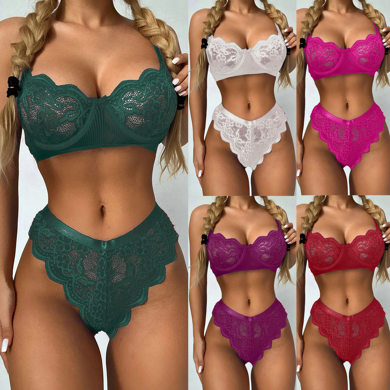 Ensemble Lingerie Ensemble De Lingerie Sexy En Dentelle Transparente