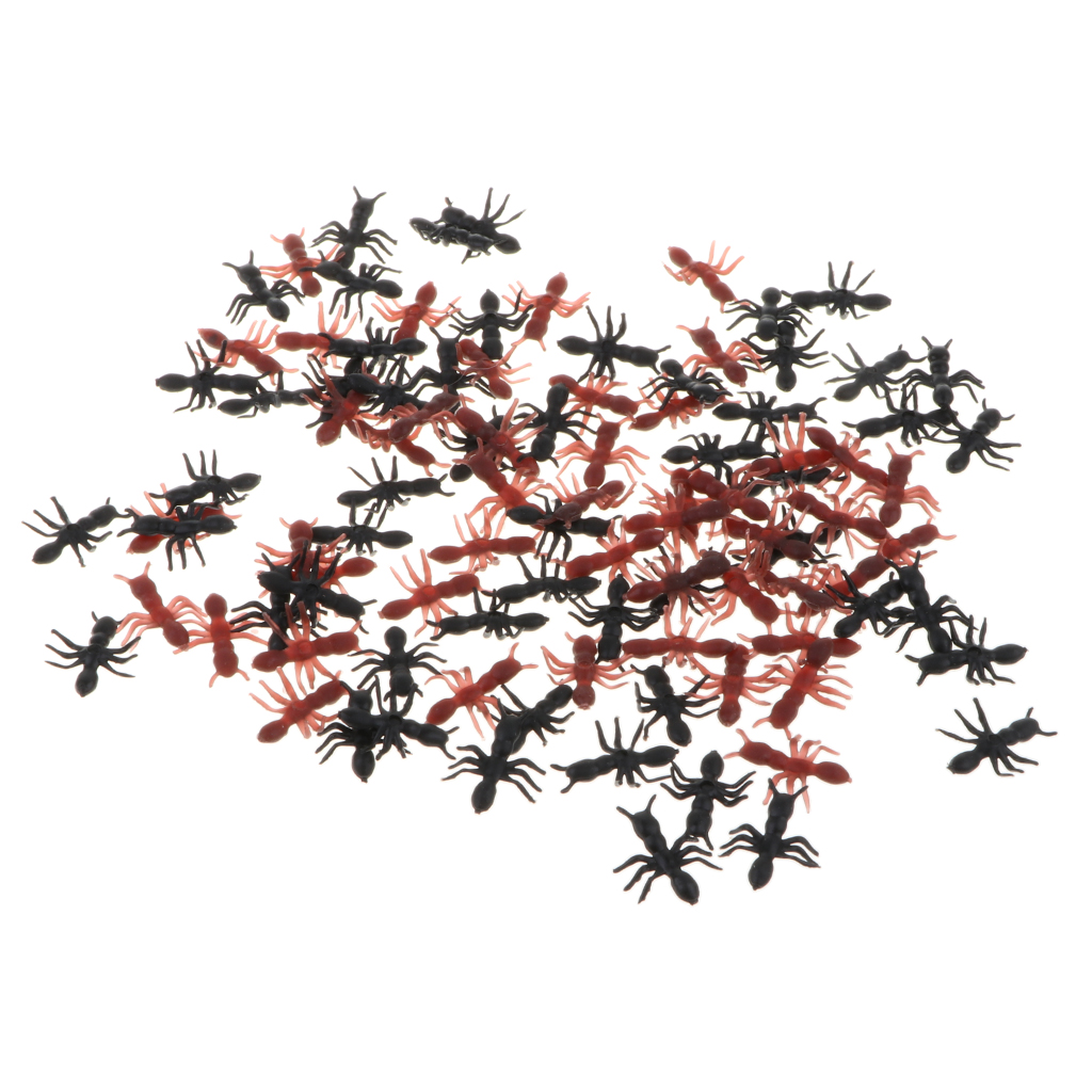 100 Piece Plastic Mixed Color Realistic Fake Ants Model Figure Set Kids Toy for Halloween Party Decorations Christmas Party