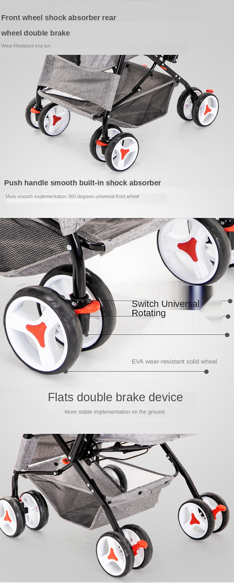 Pet stroller Dog out stroller Cat stroller One-click folding and quick installation of two-way pet stroller Pet stroller Dog out stroller Cat stroller One-click folding and quick installation of two-way pet stroller