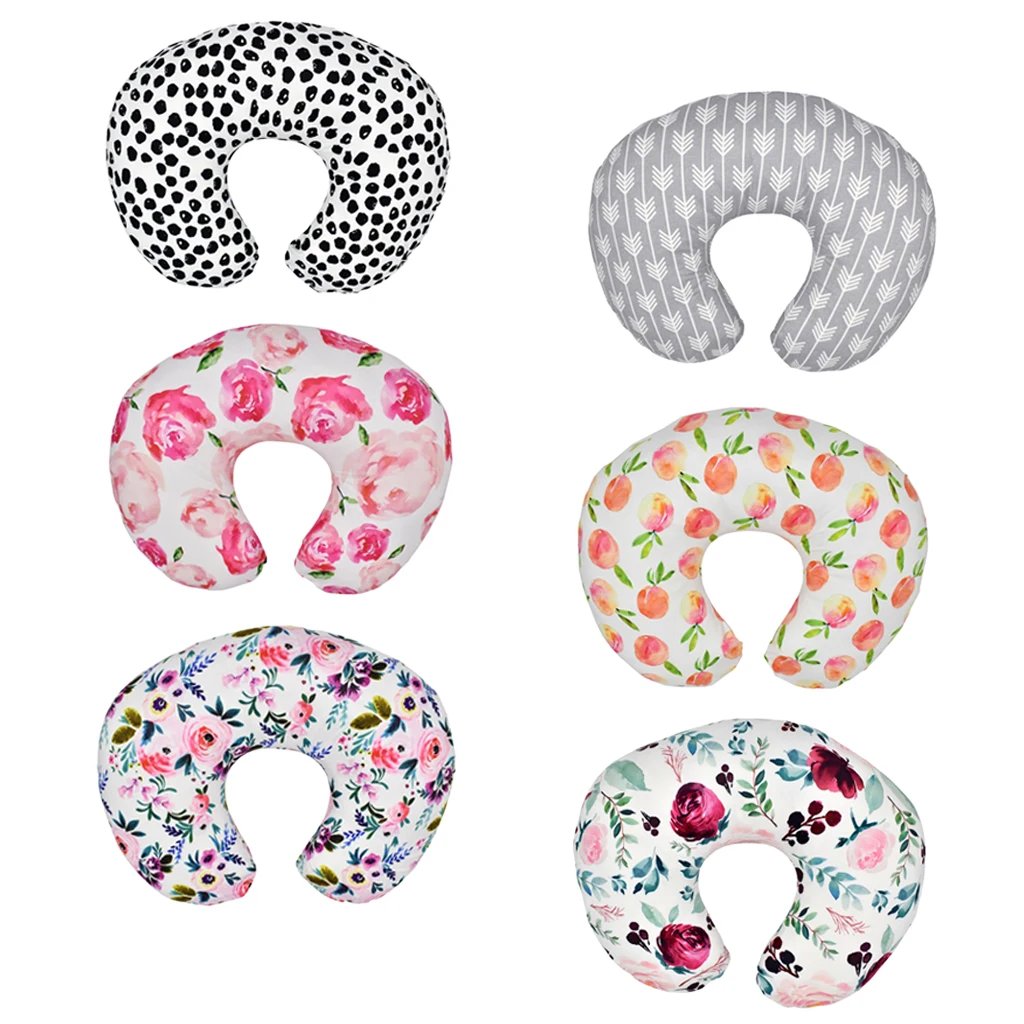 Premium Quality Comfy Breathable Baby U Shape Pillow Cover Infants Newborn Breast Cushion Pillow Slipcover Protection Zipper