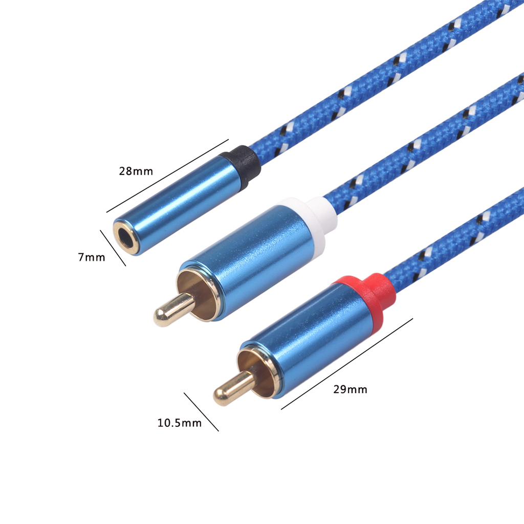 3.5mm Stereo Audio Female to 2 RCA Male Connectors Line 40cm blue 3610F-04 3.5mm Stereo Audio Female to 2 RCA Male Connectors Line 40cm blue 3610F-04
