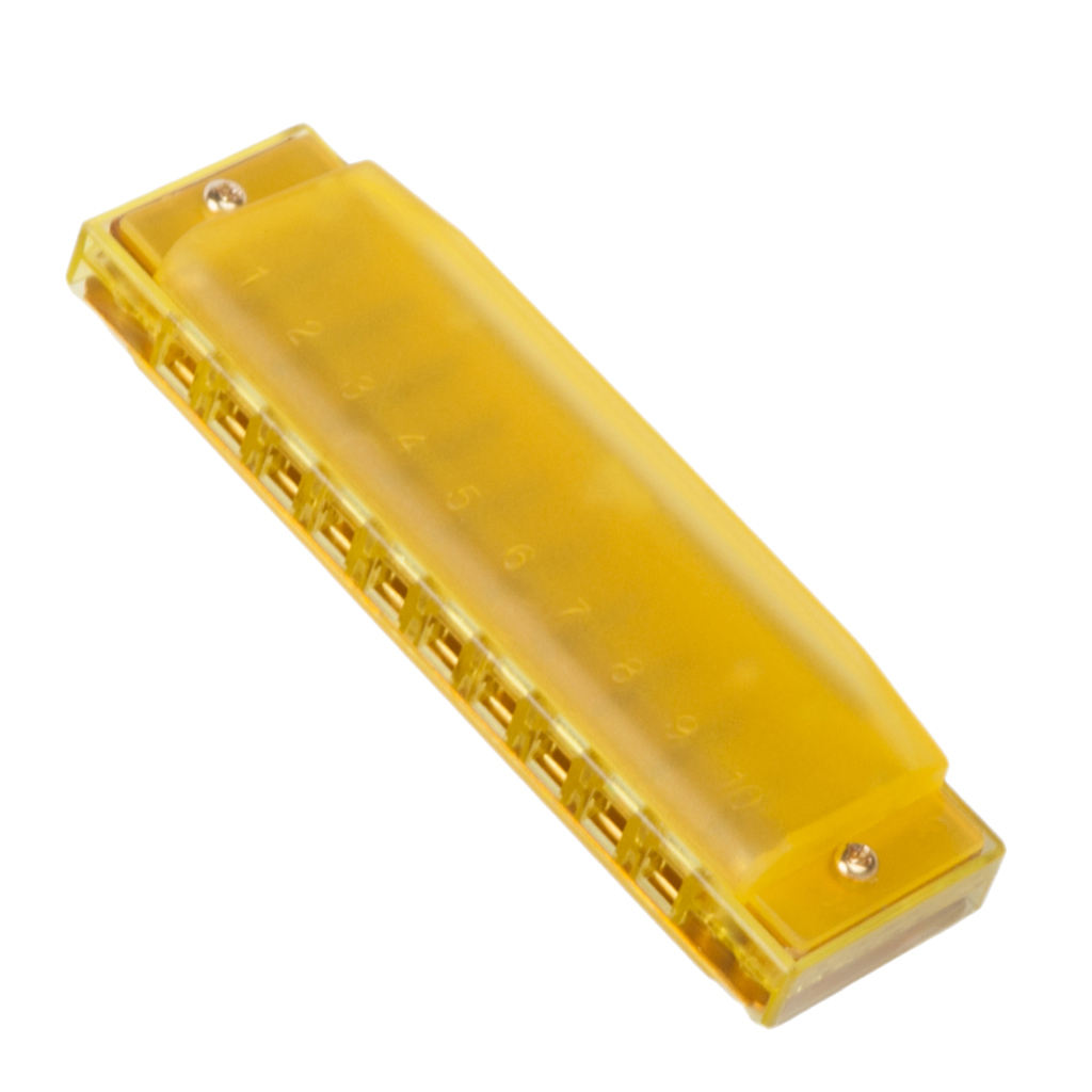 Plastic 10 Hole Harmonica Key of C Yellow for Adults Beginners Kids Plastic 10 Hole Harmonica Key of C Yellow for Adults Beginners Kids