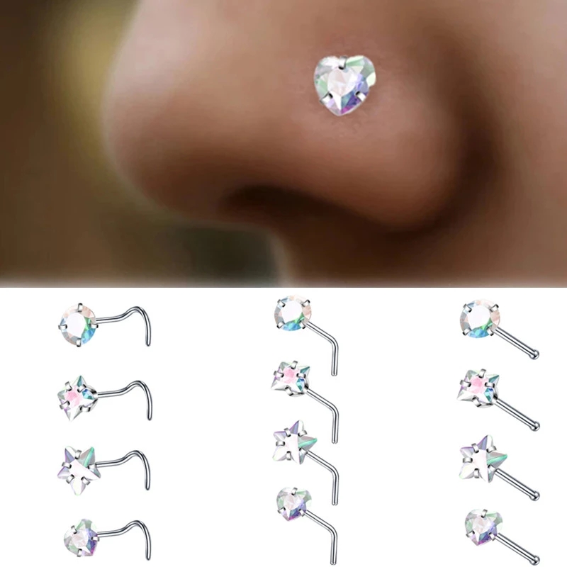 Piercing Au Nez S Bend Lot De 4 Anneaux De Nez En Acier Chirurgical