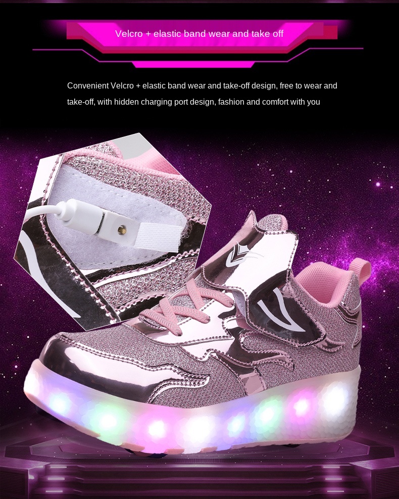 New Roller Skating Shoes, Double-Wheeled Luminous Sneakers, Colorful Luminous Shoes, Children's Roller Skating Sneakers,Heelys New Roller Skating Shoes, Double-Wheeled Luminous Sneakers, Colorful Luminous Shoes, Children's Roller Skating Sneakers,Heelys
