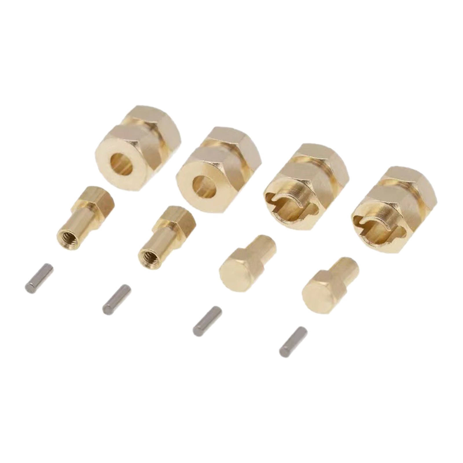 4Pcs Brass Extended 7mm Hex Wheel Hubs Extension Adaptor for AXIAL SCX24 4Pcs Brass Extended 7mm Hex Wheel Hubs Extension Adaptor for AXIAL SCX24