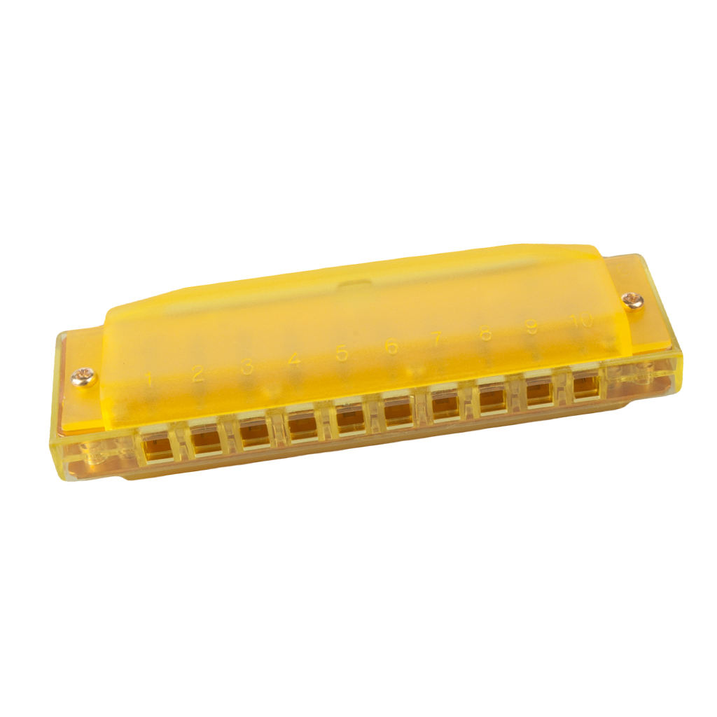 Plastic 10 Hole Harmonica Key of C Yellow for Adults Beginners Kids Plastic 10 Hole Harmonica Key of C Yellow for Adults Beginners Kids