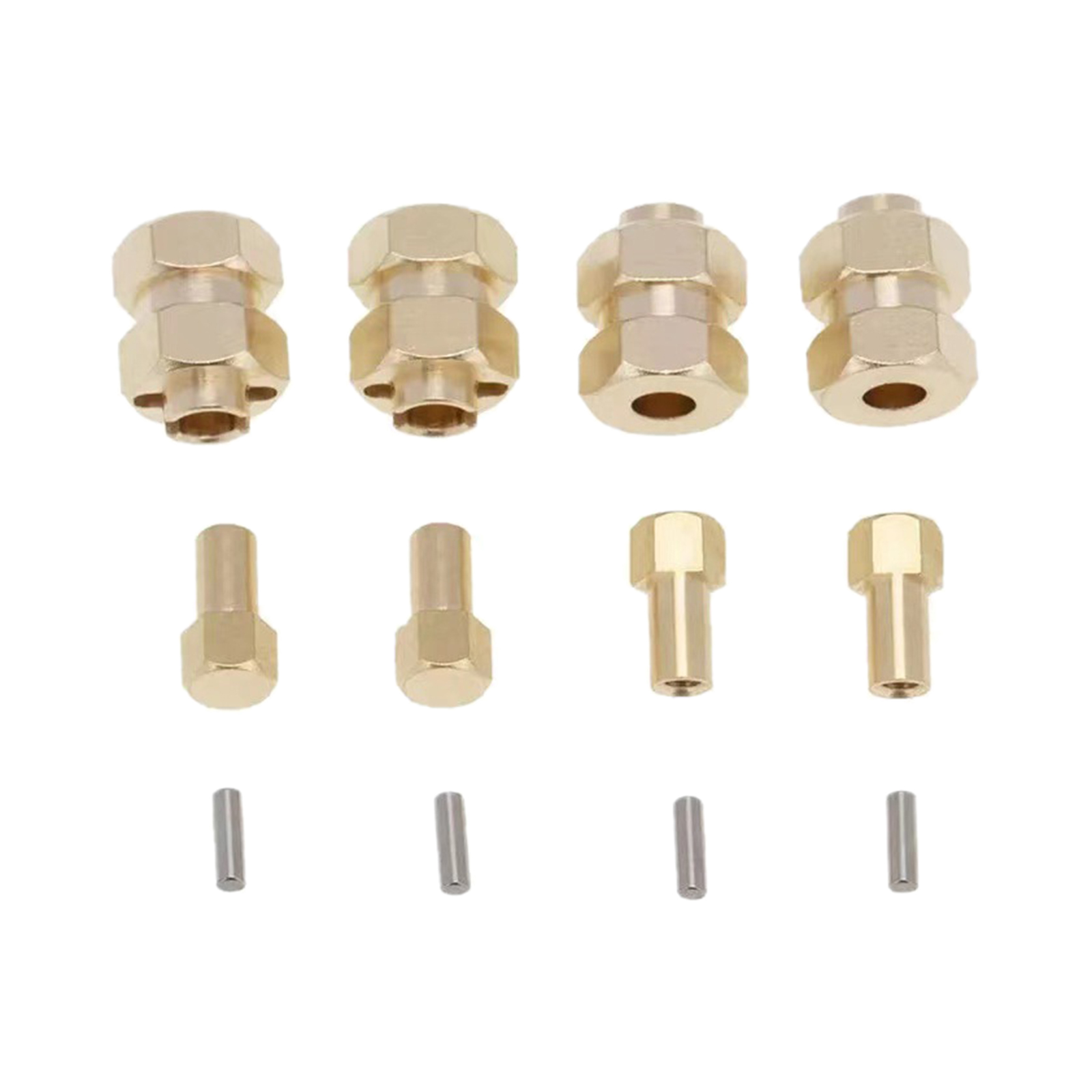 4Pcs Brass Extended 7mm Hex Wheel Hubs Extension Adaptor for AXIAL SCX24 4Pcs Brass Extended 7mm Hex Wheel Hubs Extension Adaptor for AXIAL SCX24