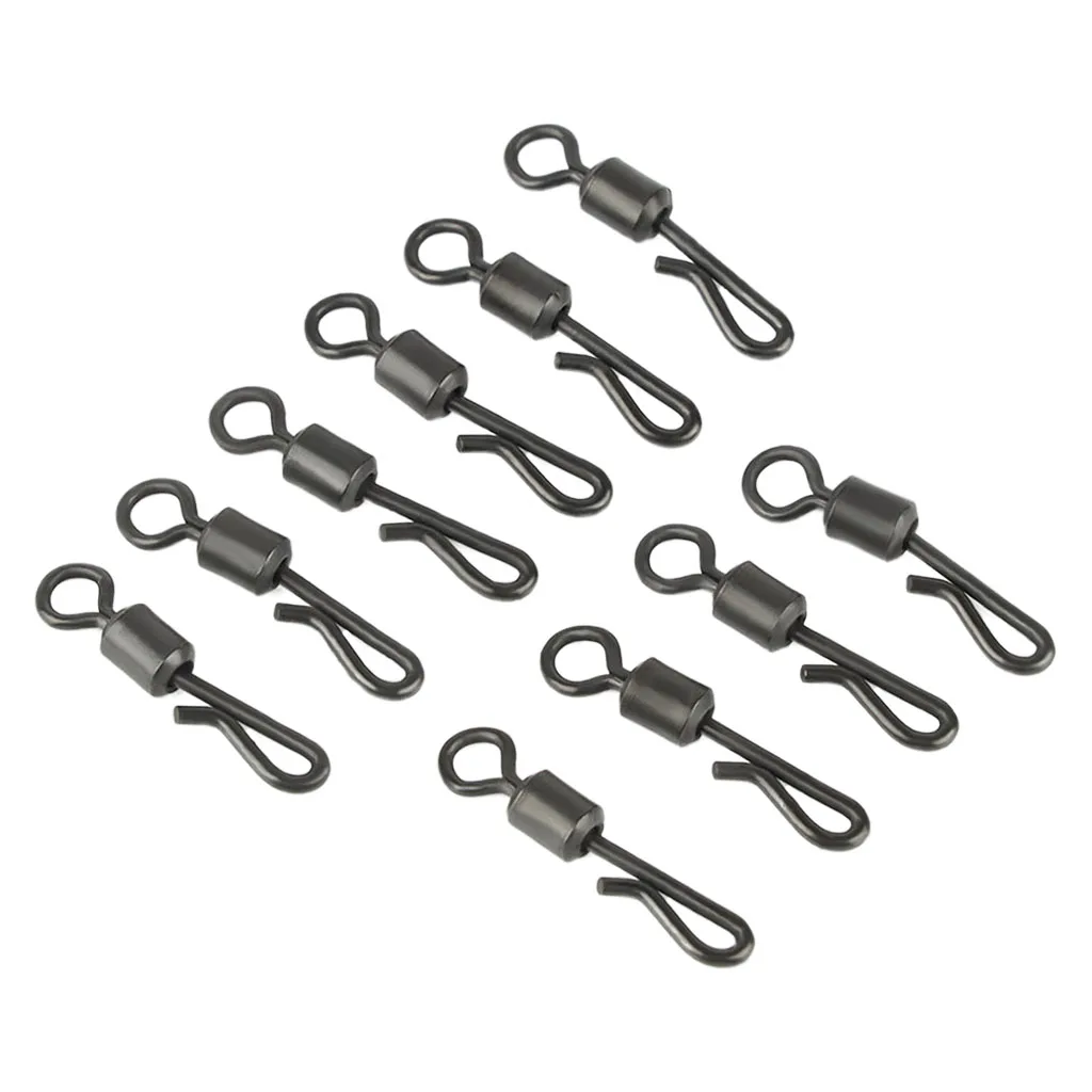 10PCS/Lot Ball Bearing Swivel Solid Rings Fishing Connector Ocean Boat Fishing Hooks Quick Fast Link Connector