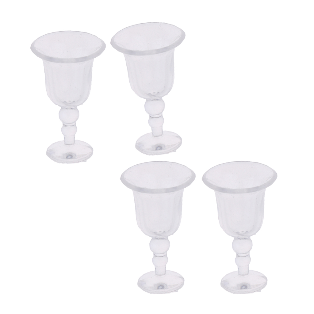 4 Pcs Miniature Wine Glass Cup Mug for Dollhouse Kitchen Decor Accessories 4 Pcs Miniature Wine Glass Cup Mug for Dollhouse Kitchen Decor Accessories