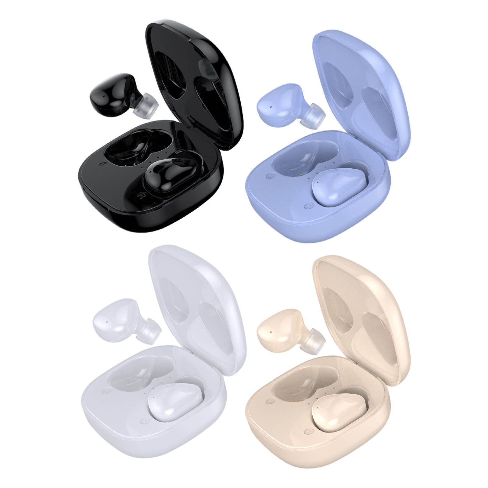 Bluetooth 5.1 Earbuds NFC W/Charging Case with Mic In-Ear Easy Pairing Portable Headphones for Cell Phone Android Music Travel Bluetooth 5.1 Earbuds NFC W/Charging Case with Mic In-Ear Easy Pairing Portable Headphones for Cell Phone Android Music Travel