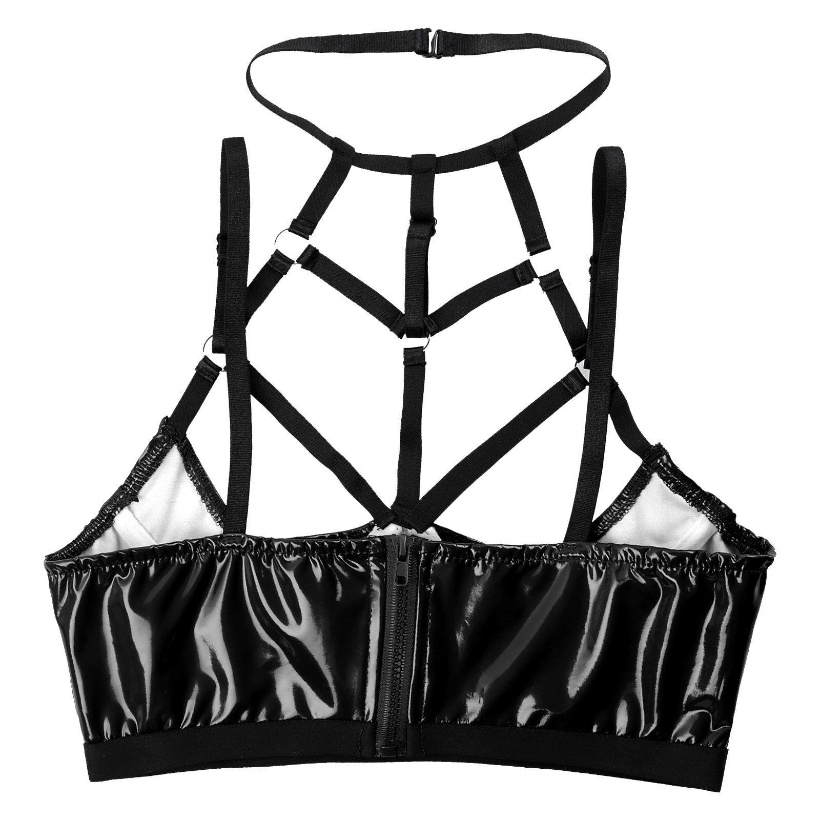 Soutien Gorge Soutien Gorge En Cuir Verni Pour Femmes Lingerie Col