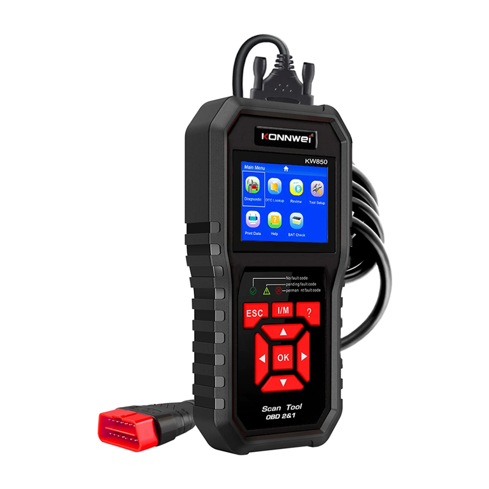 KW850 OBD II Car Diagnostic Scanner Tool,Black Professional Code
